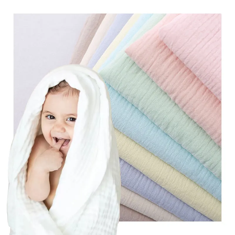 Vente en gros de mousseline 100% coton biologique multicolore Double gaze pour bébé