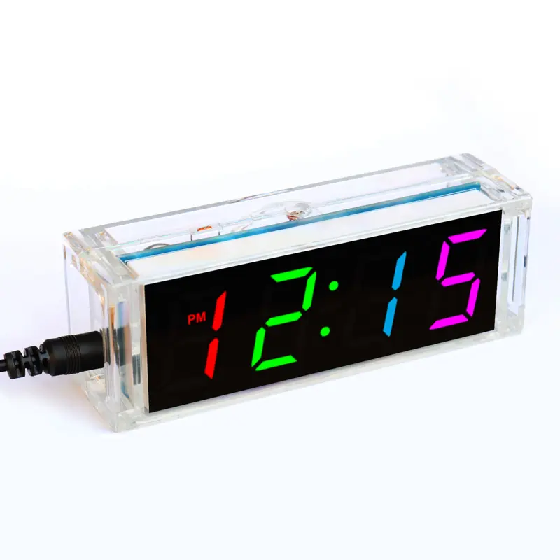 Rainbow Color Digital Clock Electronic Production Kit Diy Spare Parts Component Set Electronic Watch Welding Experiment