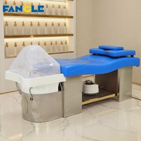 Lit de Massage thaïlandais de luxe Salon en acier inoxydable tête japonaise Spa shampooing lit électrique tête incurvée thérapie lavage des cheveux