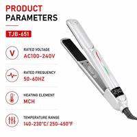 Lisseur de cheveux Torlin 140 230 degrés Celsius ou Fahrenheit, arrêt automatique 1h, double tension 100-240V, OEM ODM, plaques céramique et titane 1" et 1,25"