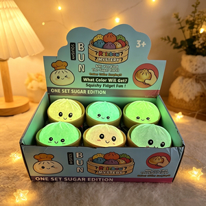 Glow In The Dark Bao Bun Dumpling Squishy Sensory Glow Decompression Dough Squishy Bao Bun Dumpling Stress Ball Toy