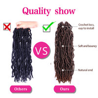 Julianna Locs 1B/27 Bleues Colorées 613 Dreadlocks Faux Locs en Gros 18 30 18" 14 Crochet 24 Locs Cheveux 36 Pouces