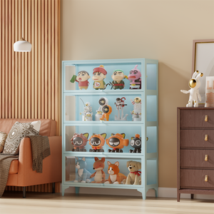 Porte rabattable métal vitrine moderne verre à trois côtés conception d'économie d'espace <span class=keywords><strong>pour</strong></span> les collectionneurs Figurine vitrine salon entrée - Product Image 5