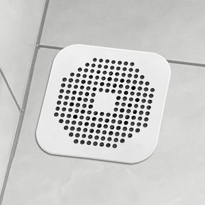Silicone Floor Drain Cover Square White Odor Proof Hair Filter Bathroom Sink Drain Protector Freestanding Installation - Product Image 4