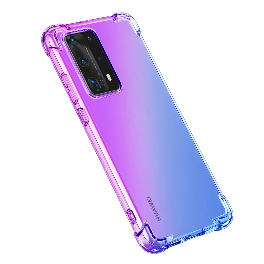 2020 Colorful cases Anti Crack Cover Change Color TPU Phone Case For Huawei P30 P40 Pro Mate 20 Pro Y9 Prime Case Gradient