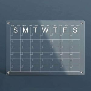 Calendrier magnétique effaçable à sec en acrylique transparent Spark personnalisé, 3 mm d'épaisseur, 2 pièces, pour réfrigérateur, planificateur de repas mensuel/hebdomadaire - Product Image 1