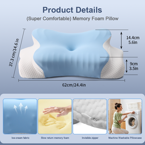 Lianda Custom <strong>Pillows</strong> with Logo Orthopedic Memory Foam <strong>Pillow</strong> Cervical Ergonomic Neck Support Side Sleeping <strong>Pillow</strong> for Bed - Product Image 2