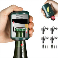 Ouvre-bouteille magnétique automatique en acier inoxydable, presse-couvercle portable, gadget de bar et de cuisine