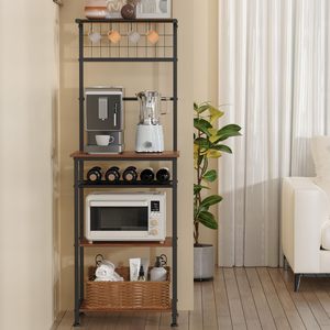 Multi-tier kitchen storage <b>rack</b>, floor-standing microwave oven <b>shelf</b>, multi-functional storage <b>rack</b>, simple oven support - Product Image 3