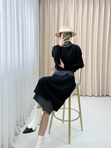 Serie di Abiti Plissettati Eleganti di Issey Miyake per Donne; Raffinata <span class=keywords><strong>Abaya</strong></span> Musulmana Adatta per Autunno e Inverno. - Product Image 4