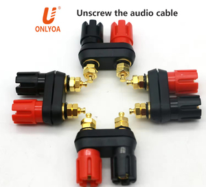4mm Doppels ch raube Typ Vergoldete Buchse Bananen stecker Buchse Buchse Binde pfosten für Lautsprecher verstärker anschluss - Product Image 2
