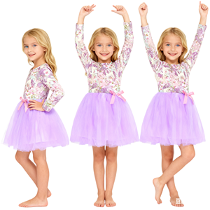 Vestido de Manga Larga para Niña de Yiwu Yiyuan Garment, con Volantes, Diseño de <span class=keywords><strong>Unicornio</strong></span>/Floral, Vestido Evase para Niñas, Uso Diario Informal - Product Image 2