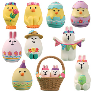 <b>Easter</b> Egg Bunny Resin <b>Ornament</b> Set Handmade Decor For Indoor Spring <b>Easter</b> Decoration - Product Image 5