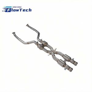 ท่อดาวน์ไปป์สแตนเลส T304 แบบไหลสูง และท่อกลางแบบ X-Type สำหรับระบบไอเสีย BMW E92 M3 4.0L S65 V8 - Product Image 6