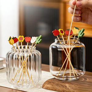 Ensemble de bâtonnets de fruits en bois de bambou jetables, colorés, pour la décoration de bouteilles de stockage vides - Product Image 3