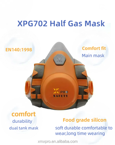 Respirador de Media Cara de Silicona Desechable, Suministro de Fábrica, Cartuchos de Máscara de Gas, Alta Filtración, Antipolvo, 3 Capas, Certificado EN140 - Product Image 3