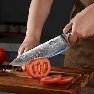 カスタムロゴ入り プロフェッショナルキッチンナイフ 多層鋼 包丁 各種 (ペティナイフ、彫刻刀、菜切包丁、肉切り包丁、シェフナイフ) 67層 ダマスカスナイフセット - Product Image 4