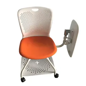 Chaise d'entraînement pliante multifonction, de couleur Orange, pour étudiants, avec tapis de Table d'écriture