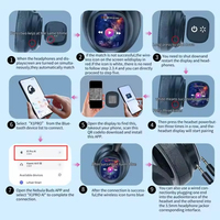 Auriculares con Cancelación de Ruido ANC V6.0, Pantalla Táctil, Traducción en Tiempo Real, Auriculares Inalámbricos con IA para Juegos, Deportes, Aviación y DJ