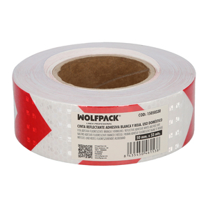 Ruban adhésif réfléchissant blanc/rouge 50 mm x 33 mètres. Pour usage domestique. - Product Image 2