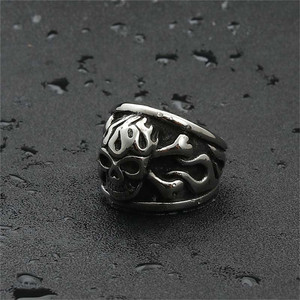 <b>Skull</b> <b>Ring</b> Men's Stainless Steel Retro Punk Style Silver Color Gift Jewelry 260106 - Product Image 2