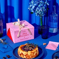Boîte à gâteau au fromage personnalisable de haute qualité pour anniversaires, emballage de pâtisserie avec poignée en ruban, vente en gros