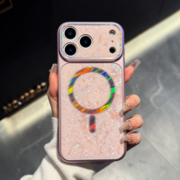 Coque magnétique pour iPhone 18 Pro, 16 Pro Max, 17 Pro Max, série 15 Pro, finition métallique brillante, aimant N52, charge rapide, coque blanche