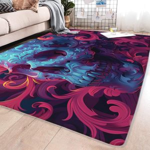 Trừu tượng Retro ngọn lửa sọ khu vực Thảm Gothic trang trí nội thất mềm chống trượt thảm trừu tượng Mô hình phòng khách phòng ngủ trang trí nhà thảm - Product Image 2