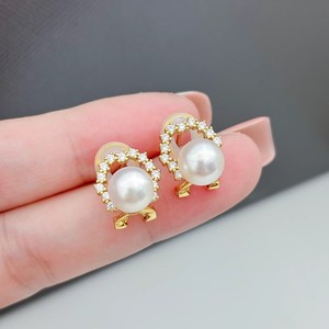 ต่างหูเงินแท้ S925 รุ่น 22362 สำหรับงาน DIY ประดับมุก ดีไซน์เรียบง่ายทันสมัย พร้อมลูกปัดทรงกลมขนาด 7-9 มม. และฐานเปล่าแบบหนีบ - Product Image 2