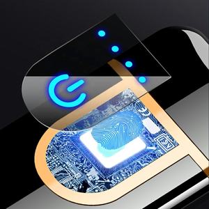 Encendedor Electrónico Recargable por USB, Creativo, Metálico, Resistente al Viento, con Sensor de Huella Digital, Bobina de Calor y Luz LED, Ideal para Regalos Empresariales - Product Image 3