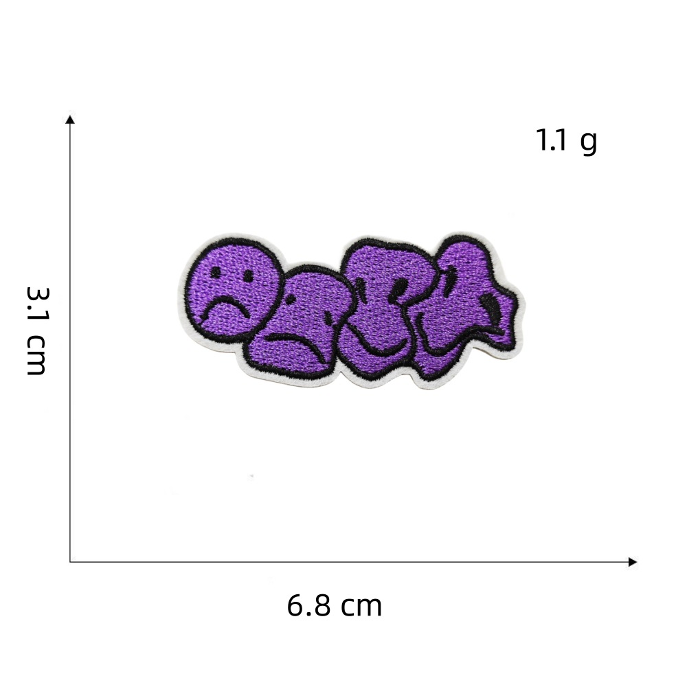 Purple series cloth stickers 14