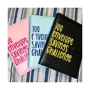 ชุดเล็กชุดซองจดหมาย100แบบกำหนดเองได้สมุดโน้ตตัวประสานงบประมาณพร้อมสติกเกอร์ A5ชาเลนจ์ประหยัดเงินสดดีไซน์ใหม่ - Product Image 1