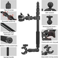 Soporte para Motocicleta BRDRC Insta360 X4/X5/X6, Abrazadera para Manillar, Kit de Palo Selfie Invisible para Accesorios de Cámara OSMO 360