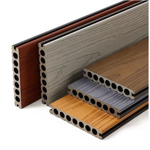 Co-Extrusion v Board Garden Landscaping Decking Featuring Teak WPC Materials <b>Brushed</b> Composite Flooring - Product Image 1