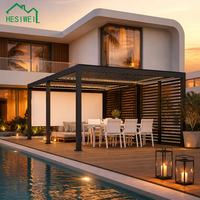 Pergola Bioclimatique Moderne en Aluminium avec Toit à Lames Orientables Étanche et Motorisée pour Extérieur