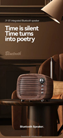 JY81 Boombox vintage, radio rétro, haut-parleur en bois, en forme de téléviseur, mini haut-parleur rétro en bois, Bluetooth