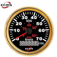 3-3/8'' (85mm) Marine GPS Speedometer Odometer 70Knots 80MPH With Backlight 12V/24V