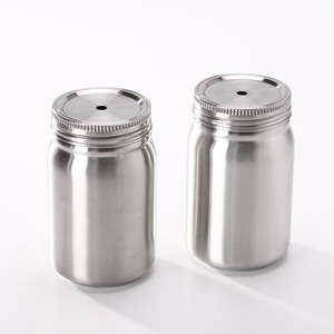 Factory Double Wall Insulated <strong>Tumbler</strong> Metal Travel Mug Stainless Steel Camping <strong>Mason</strong> <strong>Jar</strong> With Straw and Lids - Product Image 3