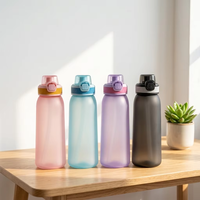 Bouteille anti-fuite sans BPA en Tritan+PP avec couvercle à ouverture rapide, paille intégrée, compatible lave-vaisselle, sans odeur, idéale pour le camping et la randonnée