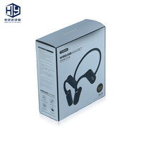 Boîte d'emballage en carton avec fenêtre transparente et logo personnalisé pour écouteurs sportifs sans fil Bluetooth, emballage de vente au détail