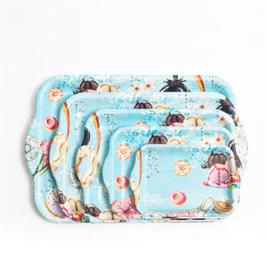 Petit plateau décoratif personnalisé imprimé petit plateau <span class=keywords><strong>en</strong></span> plastique bon marché - Product Image 4