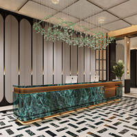 Comptoir de réception d'hôtel moderne minimaliste haut de gamme, comptoir de caisse de restaurant de luxe, comptoir de consultation pour bureau de vente, sur mesure