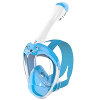 Masque de plongée intégral pour enfants étanche et sûr, anti-fuite, anti-buée, pliable et sec, vision de champ à 180 degrés, vue large