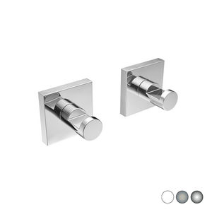 Ganchos para batas, 2 piezas, acabado cromado, base cuadrada, accesorios de baño montados en la pared - Product Image 1