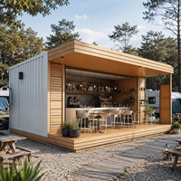 Maison conteneur pliable à installation rapide, maison conteneur compacte pour café en plein air