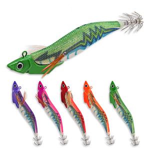 Señuelo de pesca marina de madera luminoso de 13.4cm y 38.5g, tipo camarón, tipo Egi blando, tipo jig, para calamar, sepias y pulpos - Product Image 1