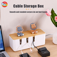 Prodigy CSB01 couvercle en bambou bureau multiprise gestion boîte de rangement en plastique vague câble organisateur Flexible conception fonctionnelle