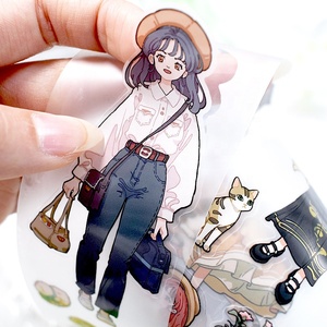 Nụ hôn cắt rõ ràng Matte PET trong suốt CuộN sticker cho journaling custmization in ấn - Product Image 1