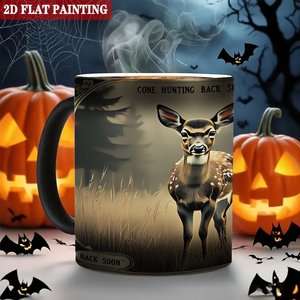 Mug en céramique noir givré de 11 oz, tasse magique changeant de couleur, utilisation quotidienne, design sensible à la chaleur - Product Image 6