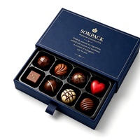 Boîte d'emballage en carton rigide de luxe avec logo personnalisé pour chocolats, 8 pièces, tiroir à bonbons, boîte cadeau premium pour aliments pour bébés et bonbons